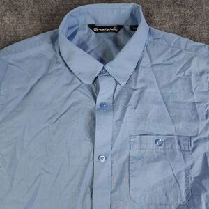 Travis Mathew Shirt‎ Large Button Up Blue Paint Splatter Short Sleeve Collared